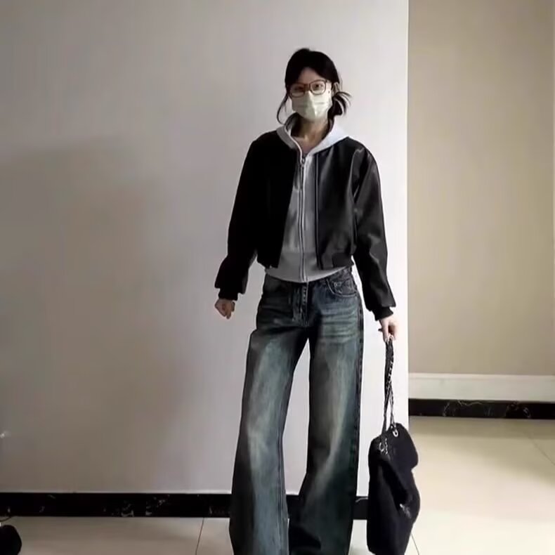 束腰灰色短款女连帽卫衣拉链外套小个子收腰款上衣春秋季开衫,男装Polo衫,星座1210-1