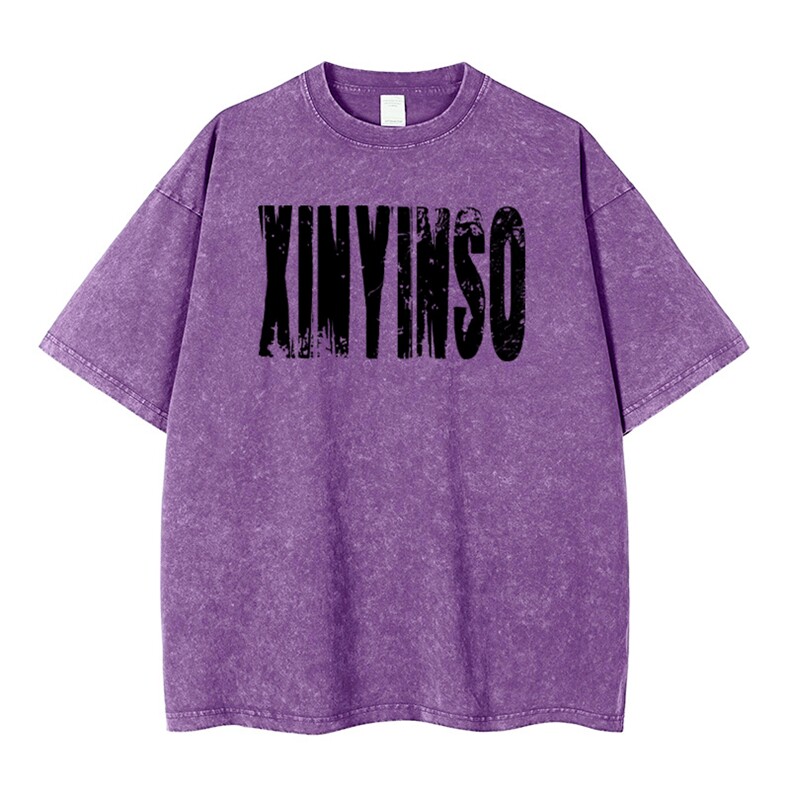 抖音得物供货240克重磅现货宽松美式纯棉水洗做旧印花T恤ATSX07,男装T恤,电商A443