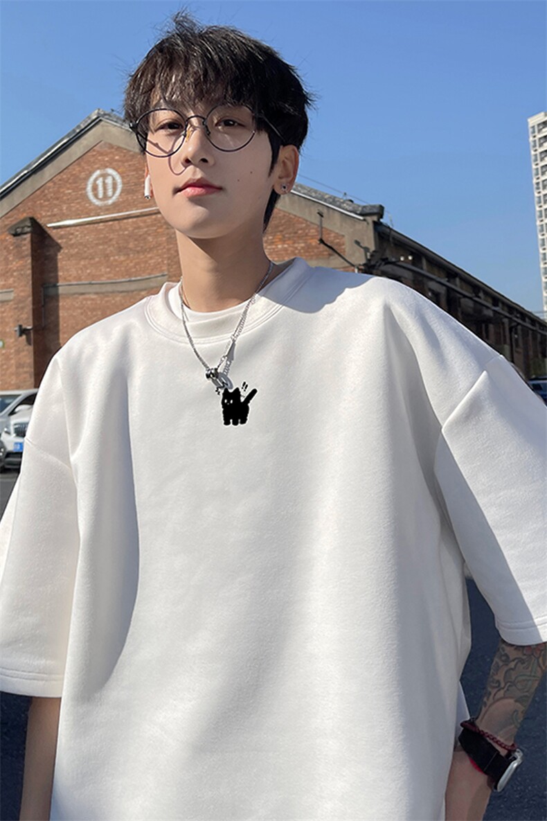 麂皮绒！重磅麂皮绒短袖t恤男JPDX196-特P19控38,男装T恤,电商B367