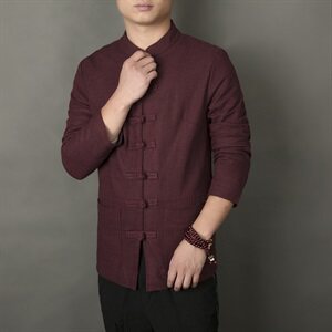 春秋装唐装汉服棉麻外套青年复古亚麻夹克男钱塘6005-6082-P90