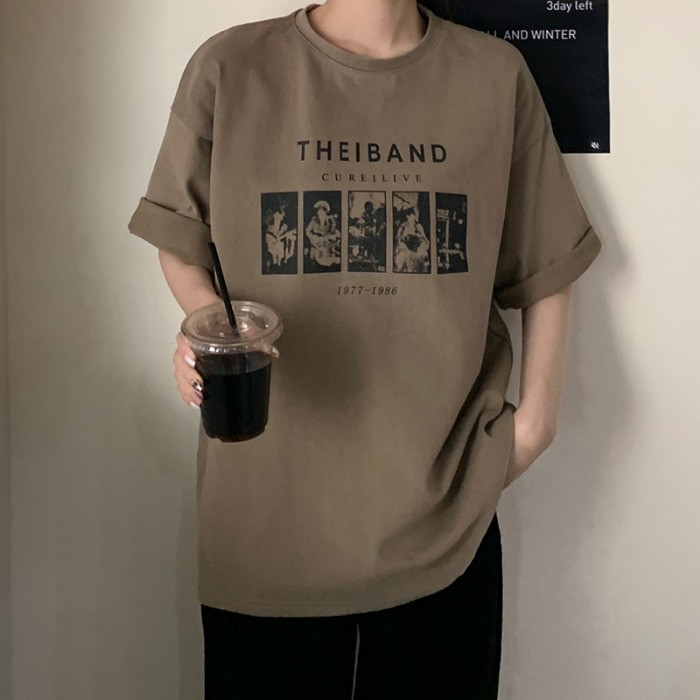 T0678-P25 日系纯棉短袖 学院风学生男女同款 宽松大码图片