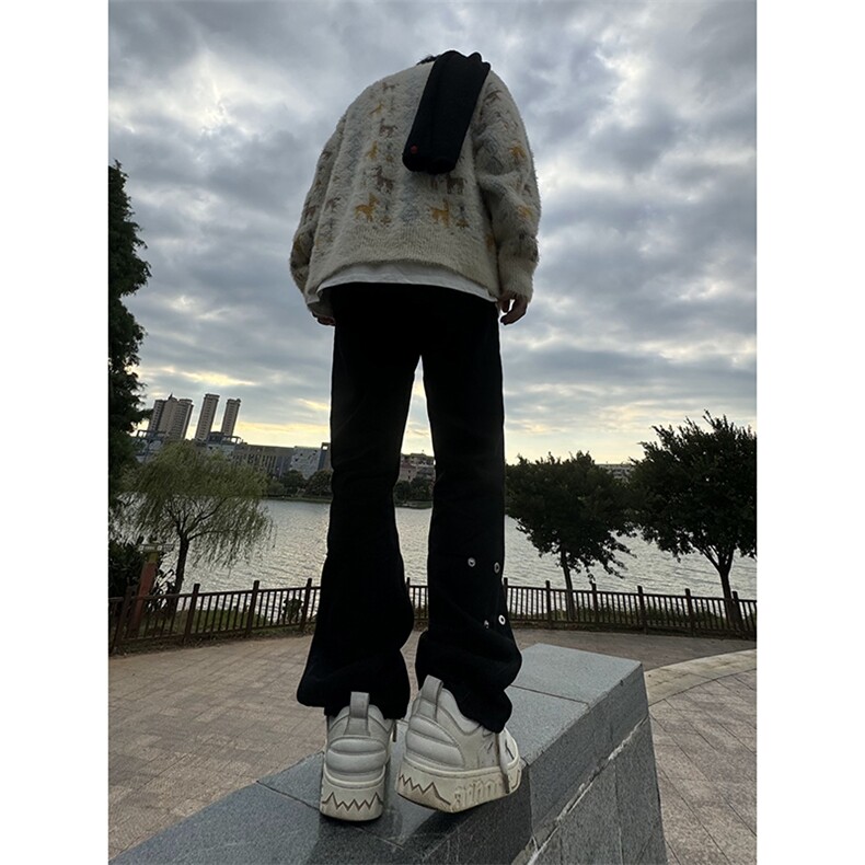 B221美式ins高街暗黑小众个性铆钉小脚牛仔裤LK23142-P65控88,男装牛仔裤,电商B221