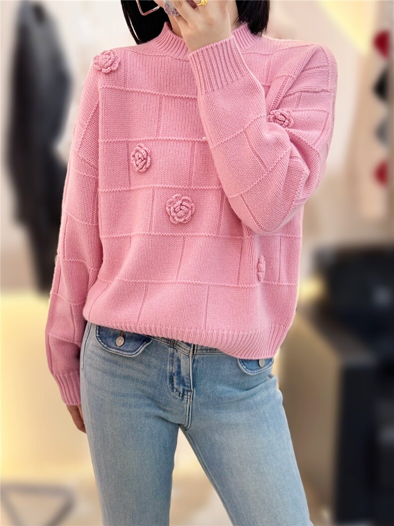 羊绒衫女秋冬新款圆领宽松毛衣百搭时尚针织打底衫,女装羊绒衫,大千羊绒