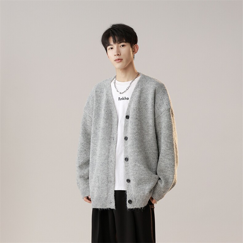 男士纯色针织开衫外套毛衣男A367MK14P65控88，男装针织衫/毛衣，电商A367