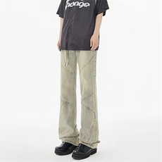 美式新款牛仔裤男裤宽松设计感百搭休闲直筒裤子，男装牛仔裤，星座410-6（原星座1304-1）