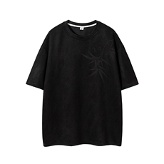 1竹竹高升烧花麂皮绒大码M-5XL短袖T恤JDT77787特P25块供抖音视频，男装T恤，星座226-2