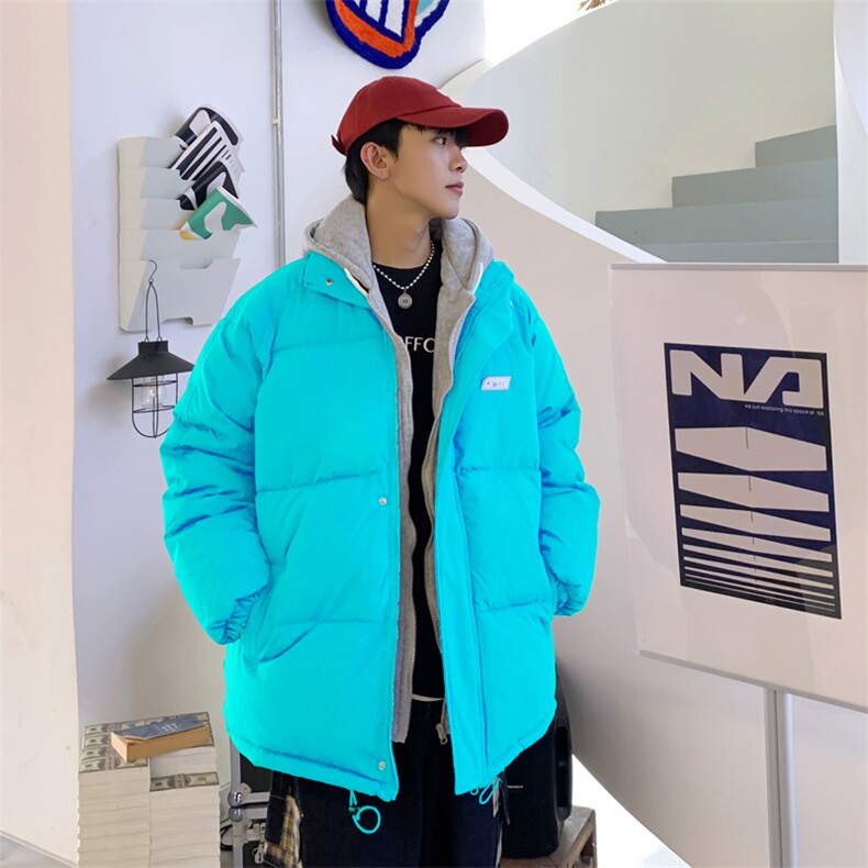 2025新款假两件棉服连帽棉衣男女面包服加厚棉袄外套3314-P80,男装棉衣,星座207