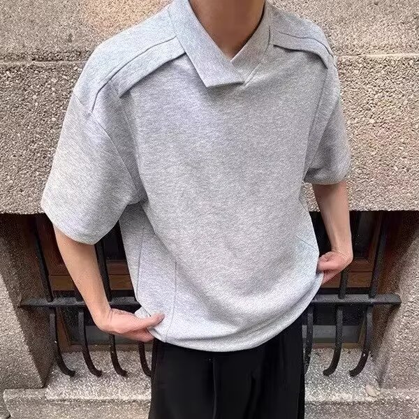 翻领短袖polo衫男潮牌夏季t恤韩版修身潮流2025新款百搭体恤上衣,男装T恤,四季星座505