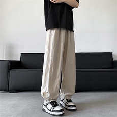 8XL-M特大码冰丝棉麻宽松休闲长裤男高端亚麻灯笼裤太极裤K982P58，男装休闲裤，电商D206-1