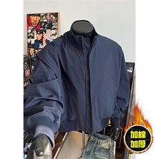 现货冬季美拉德立领飞行夹克廓形高街棒球服加棉加厚棉衣外套，男装夹克，电商A486-1