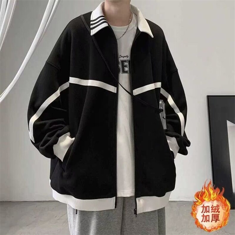 网络图现货秋季新款翻领条纹夹克外套男RJK569-P50,男装夹克,星座1005-4
