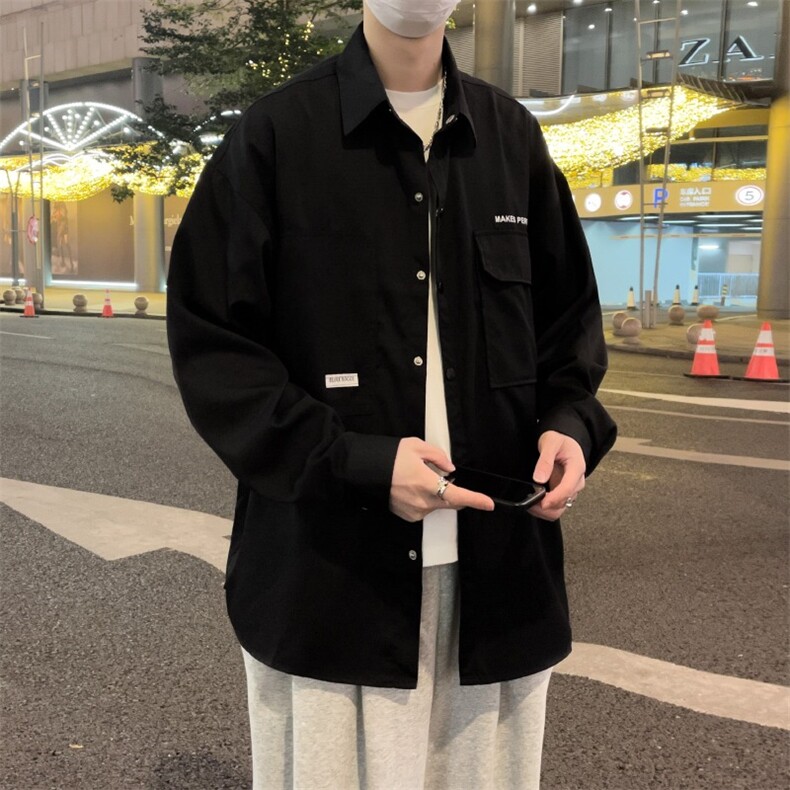 衬衫男春秋2024新款外套日系衬衣学生潮牌短袖上衣服CY625-P41,男装衬衫,星座412-2
