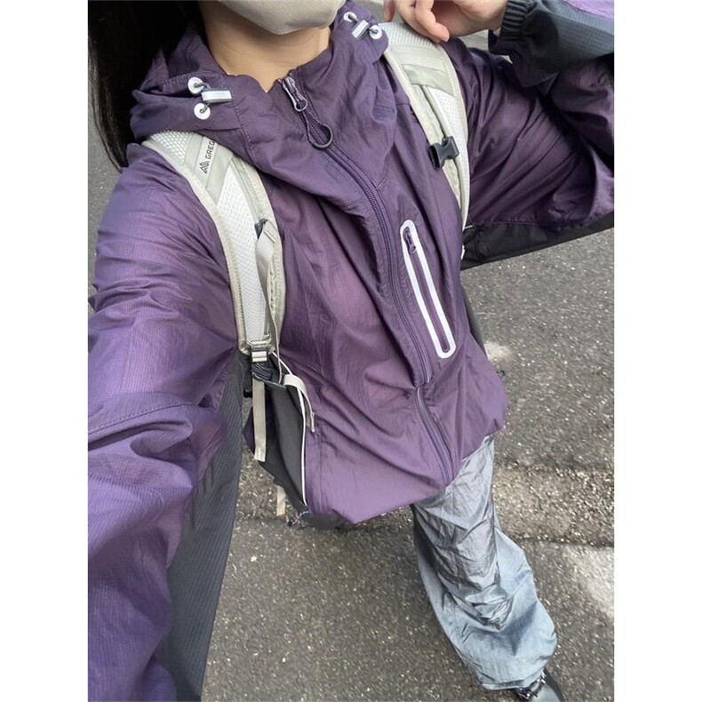 FS421LL-P50紫色防晒衣男夏季连帽冲锋衣外套山系户外钓鱼登山服,男装夹克,星座1007（原301D）