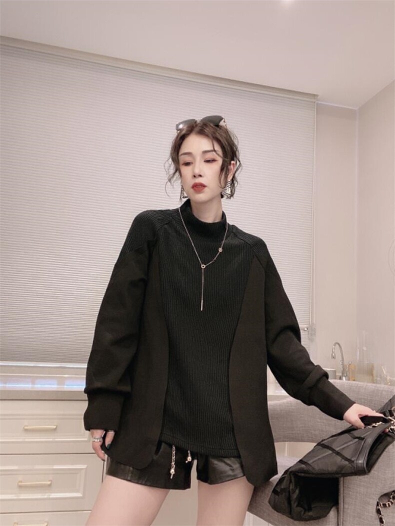 拼接卫衣ＭＬ，女装卫衣/绒衫，可纳奇