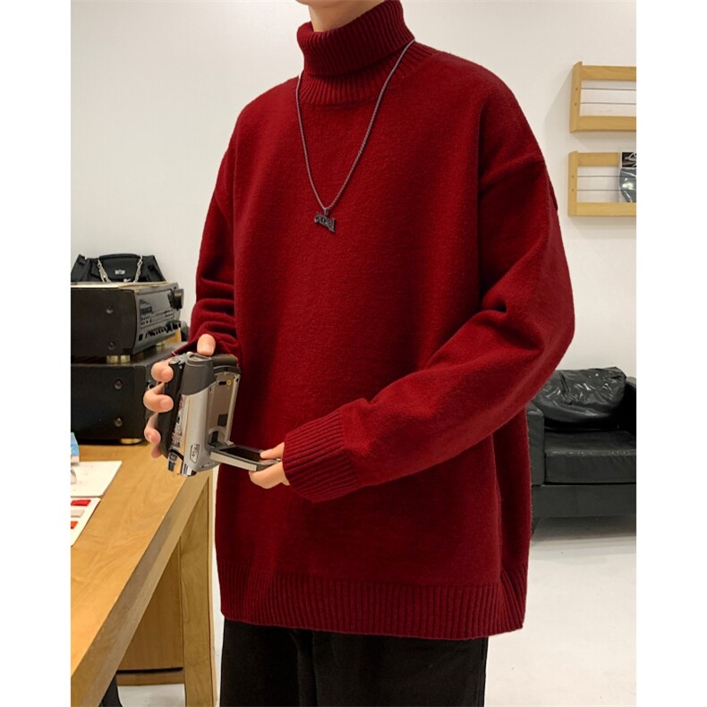 MG8507-ZB-MYP48升级重磅两翻领加厚毛衣慵懒风男针织衫高领线衫,男装针织衫/毛衣,星座614
