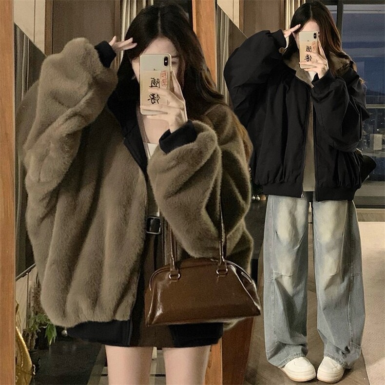 美式双面穿连帽仿貂毛情侣座山雕棉服冬季新款棉服LXZ3099-P113,男装棉衣,星座1008