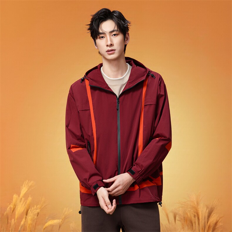 机能风连帽夹克宽松户外风拼接反光条休闲外套 XZ309 JK8655 P78图片