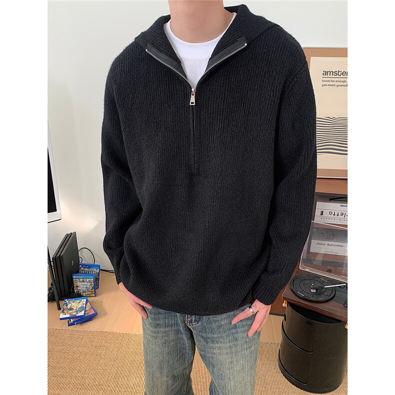 MY02拉链戴帽基础高品质套头毛衣P85,男装针织衫/毛衣,星座702(原615)