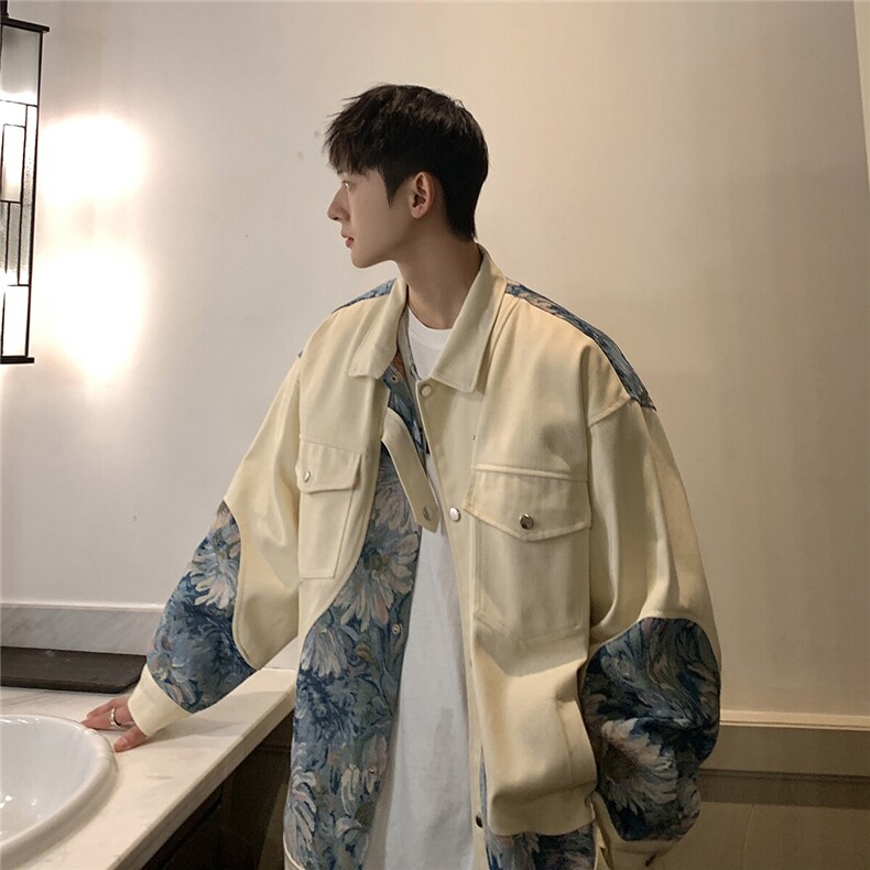 港风风植物花卉刺绣夹克男大码M-5XL潮美式JK7806P95控138，男装夹克，星座227-7