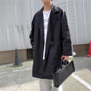 2022新款外套男韩版秋季风衣港风大衣男士宽松上衣服 W3714-P55图片