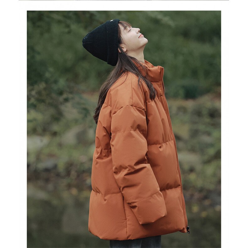 F464 P62情侣oversize棉服学生连帽假两件港风宽图片
