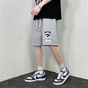 HD74225-P22 华夫格短裤男大码宽松五分裤男直筒中裤图片