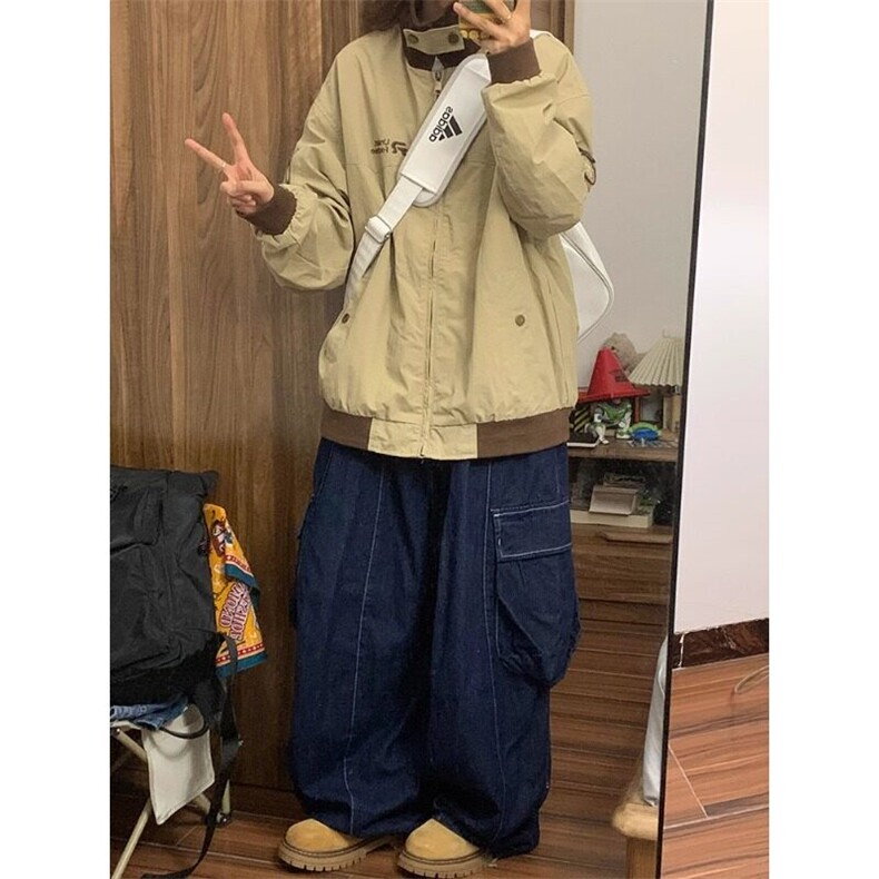立领纽扣式拉链夹克外套小众休闲情侣上衣JK8233特P67,男装夹克,星座908-1