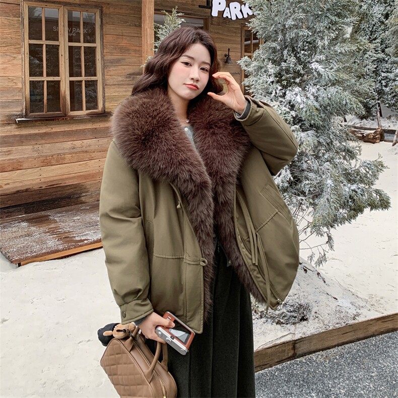 【有货】派克服毛领可脱卸2C115-2375-P215-K318,女装派克服,2C115