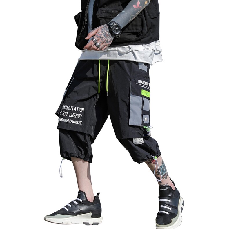 2021夏季新款潮牌工装裤男士潮流个性插色七分裤A438-C3005-P45,男装休闲裤,电商A438