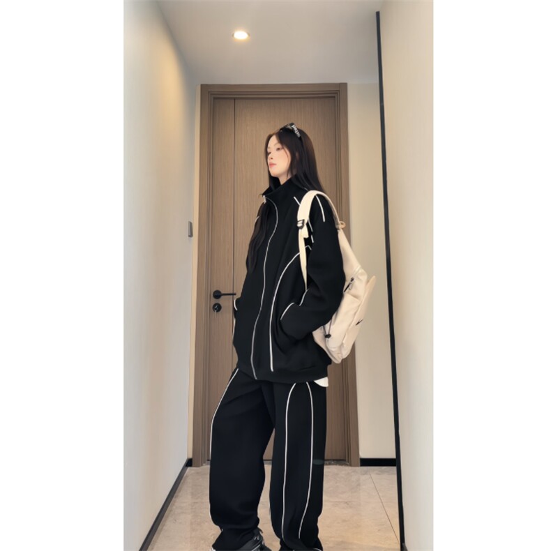 秋季条纹简约运动休闲套装PLCXTZ2520，男装休闲套装，电商A028