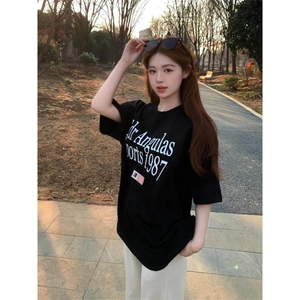 H0659-P35显瘦宽松夏季短袖印花t恤女图片