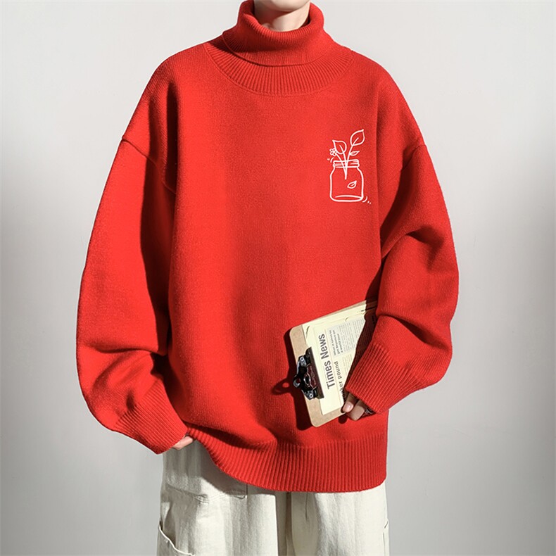 8XL高领毛衣男大码胖子堆堆领打底羊毛衫GM45430-P45加绒款-P65,男装针织衫/毛衣,电商A040