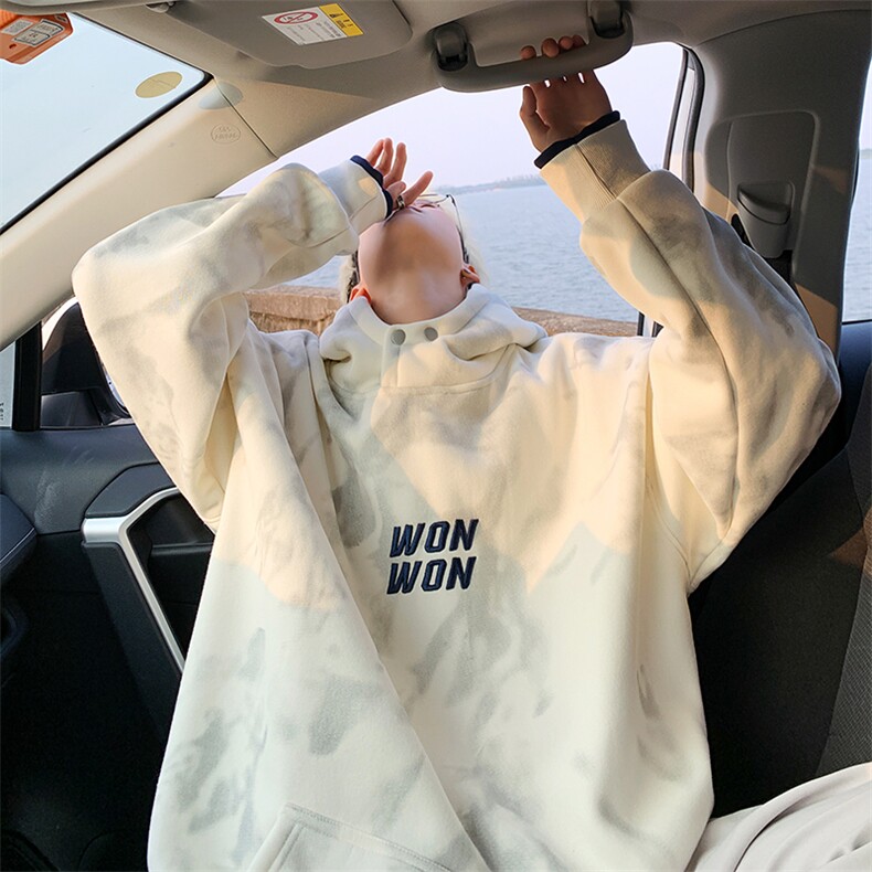 星座212A-W66加绒P80控118假两件连帽刺绣卫衣男脏脏上衣,男装卫衣,星座212A（原A324）