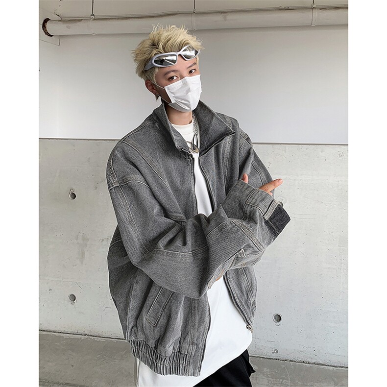 倒装牛仔夹克男解构小众设计感boxy版型上衣宽松外套JK86344-p78,男装夹克,星座1008