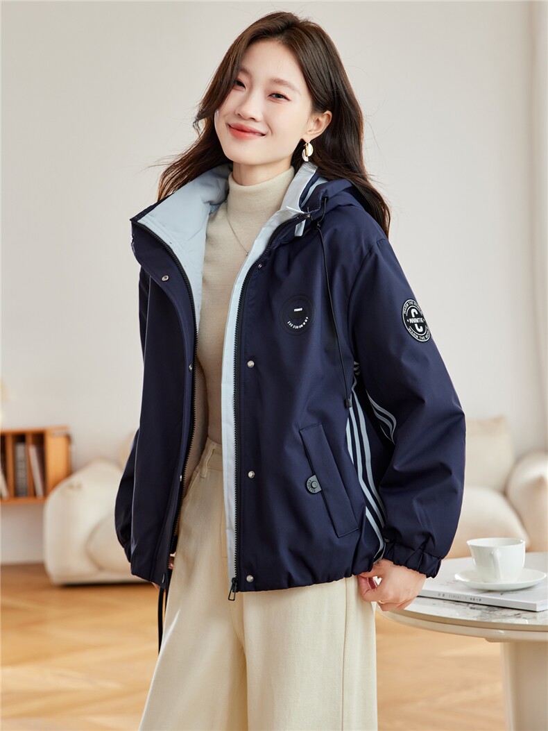 现货2025冬装新款加绒加厚休闲精品女装棉衣棉服派克服,女装派克服,木子恋