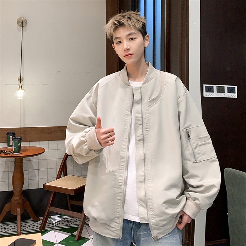 XZ213-JK03-P75控88港风美式日系潮流宽松百搭立领棒球服夹克男,男装夹克,星座213