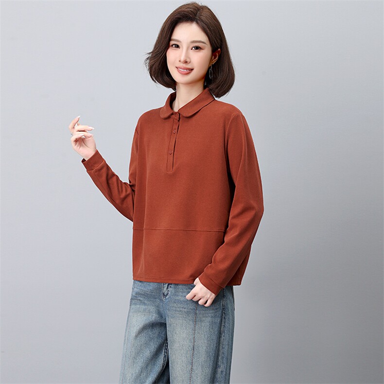 休闲翻领卫衣女春秋款2025新款宽松洋气中年妈妈薄款时尚遮肚上衣,女装短外套,阿丹