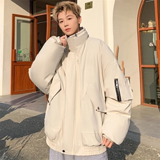 pu皮棉衣男冬季新款加厚棉服宽松面包服棉袄M7166P135控168，男装棉衣，电商A157