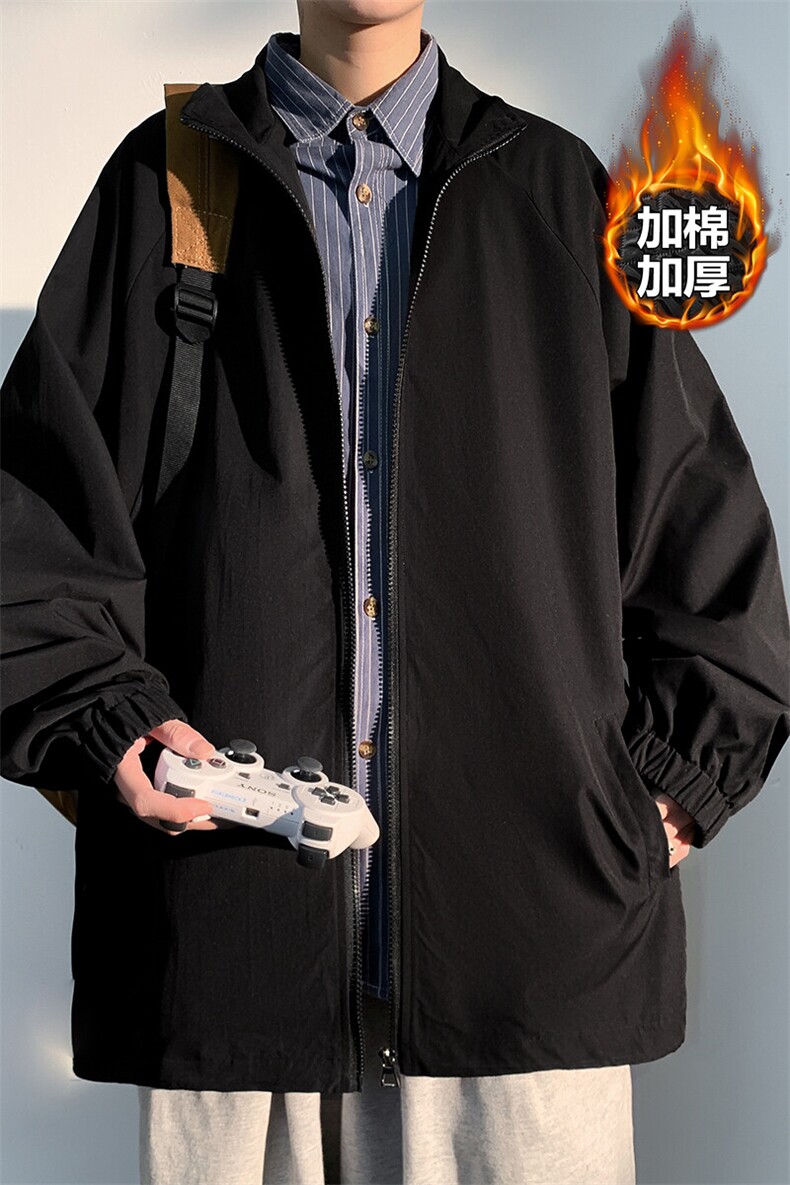 冬款港风大码加厚加棉宽松时尚潮牌百搭男夹克外套J6200J加棉-P60,男装夹克,电商A001-1