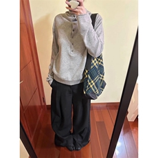 1506A/G66150/P72灰色连帽针织衫女秋冬设计感宽松，男装针织衫/毛衣，星座1506A