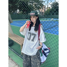 网图现货美式复古宽松冰球运动圆领潮流T恤男女T189/特P35，男装T恤，星座205-3