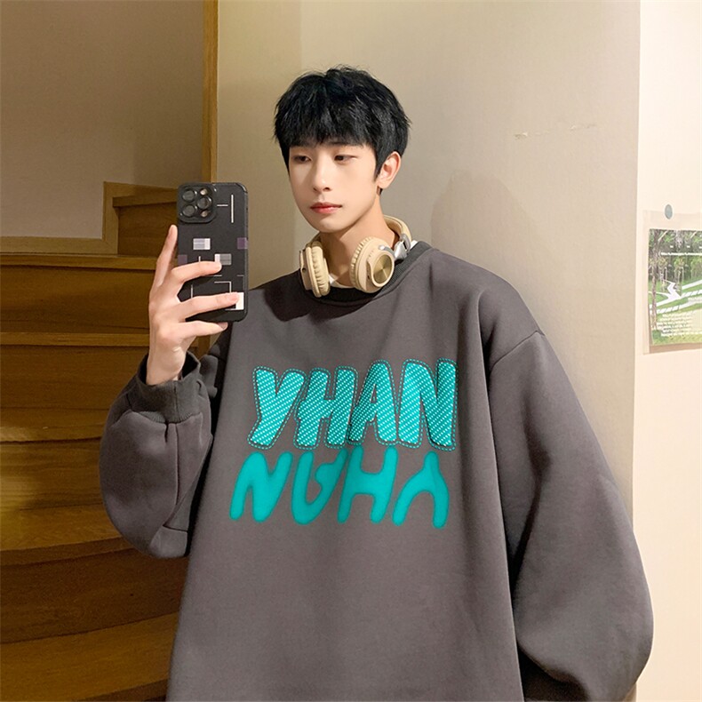 抖音供货、复合重磅360克现货圆领卫衣宽松D223A-YL2327-特P28,男装卫衣,电商019-1
