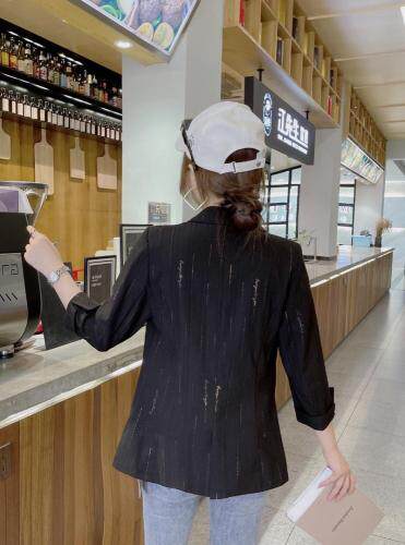 现货夏季新款棉麻修身薄西服，女装，韩衫衣社