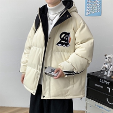 冬季学生加绒加厚连帽棉衣时尚潮牌棉服外套男士8139-P145控价188，男装棉衣，电商A441-1