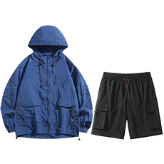 UPF50+薄款防晒衣套装2025夏季新款中性透气大码俩件套TZ2350-P50，男装休闲套装，星座1816-2（原1210–2）