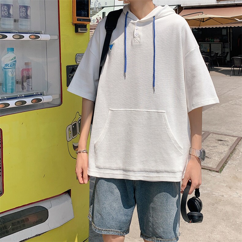 特P38控68华夫格冰丝连帽短袖男夏季外套中性宽松LM01,女装短外套,电商B370