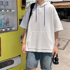 特P38控68华夫格冰丝连帽短袖男夏季外套中性宽松LM01，女装短外套，电商B370