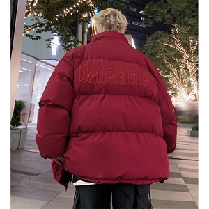 DT2288-TP70 控价98 棉衣男港风冬季个性印花 防风保暖宽松棉服图片