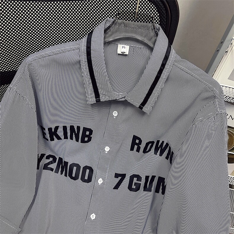 1中性竖条纹大码M-5XL日系港风情侣七分袖衬衫男QCS7018P45控68,男装衬衫,星座226-2