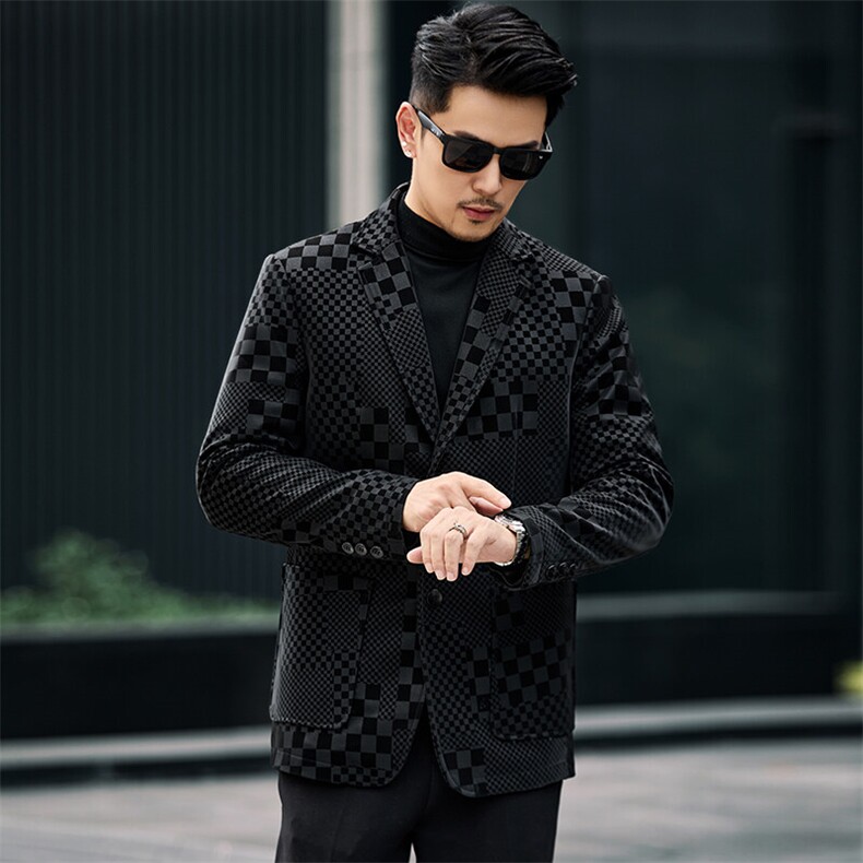 BG58008春秋新款男士海宁皮衣西服夹克绵羊皮真皮皮衣男西装,男装夹克,电商B360